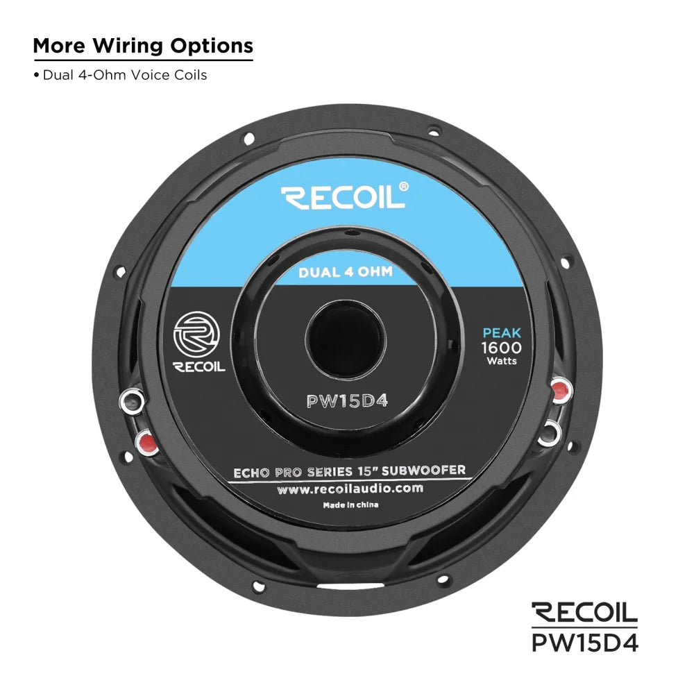 Recoil Audio Pw15d4 15’’ Subwoofer 800 Watts Rms - Sms Car
