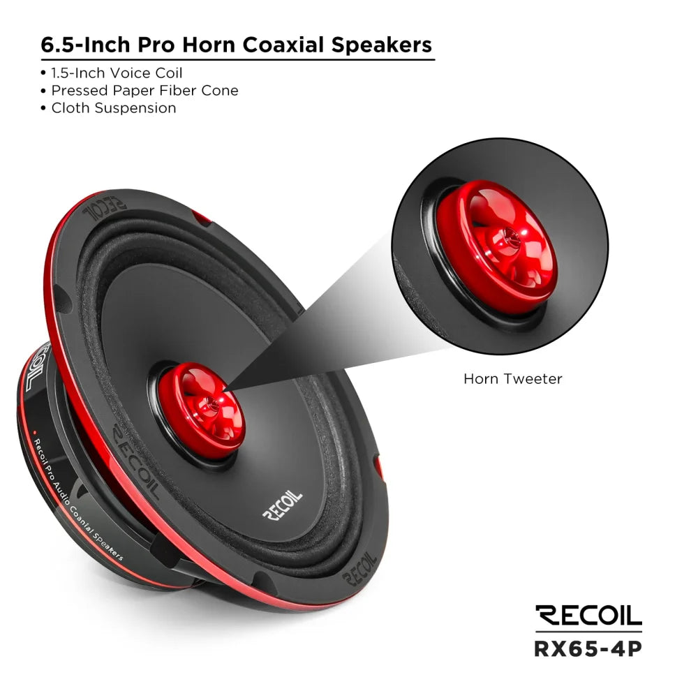 Recoil Audio Rx65-4p 6.5″ Red Storm Series Coaxial Car