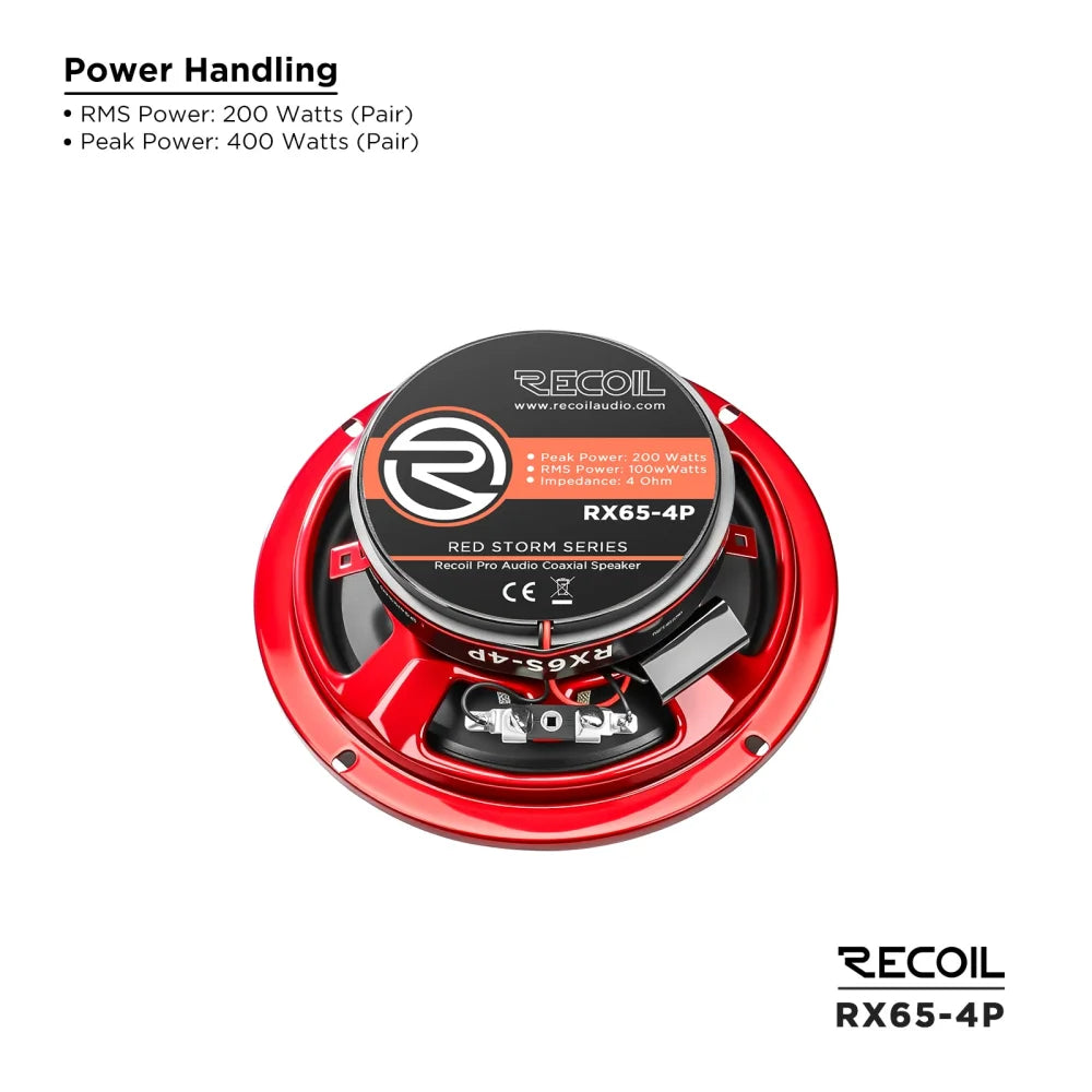 Recoil Audio Rx65-4p 6.5″ Red Storm Series Coaxial Car
