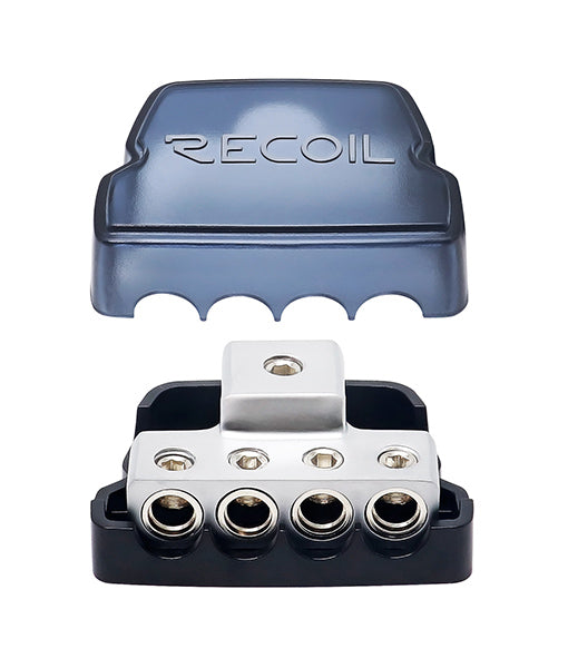 Recoil DB14 4-way 0/2/4 gauge to 4/8 gauge power distribution block