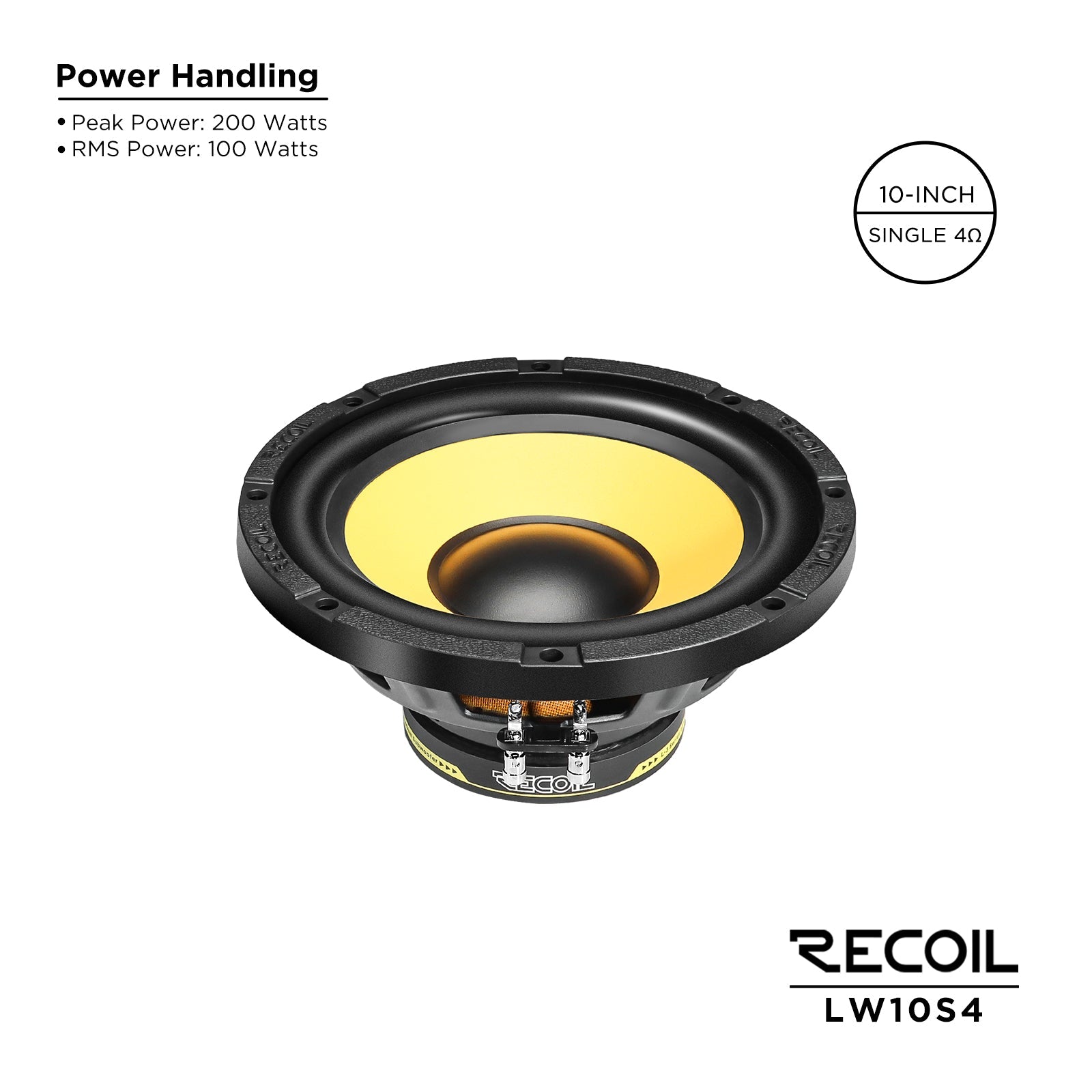 Recoil LW10S4 10-inch single 4-ohm L-3 subwoofer