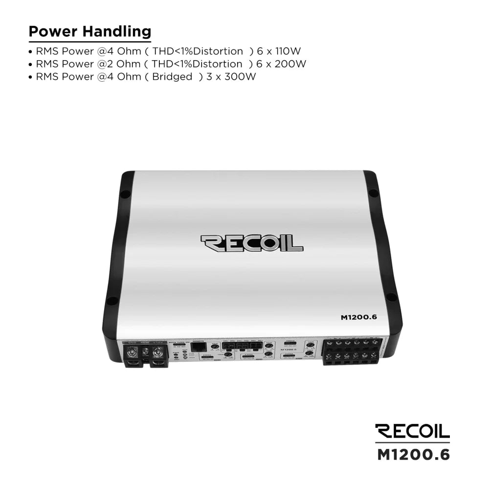 Recoil M1200.6 Echo Pro Series 6-channel Amplifiers - Sms