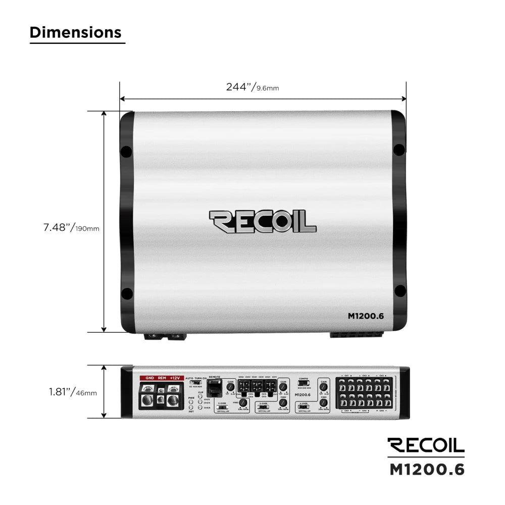 Recoil M1200.6 Echo Pro Series 6-channel Amplifiers - Sms