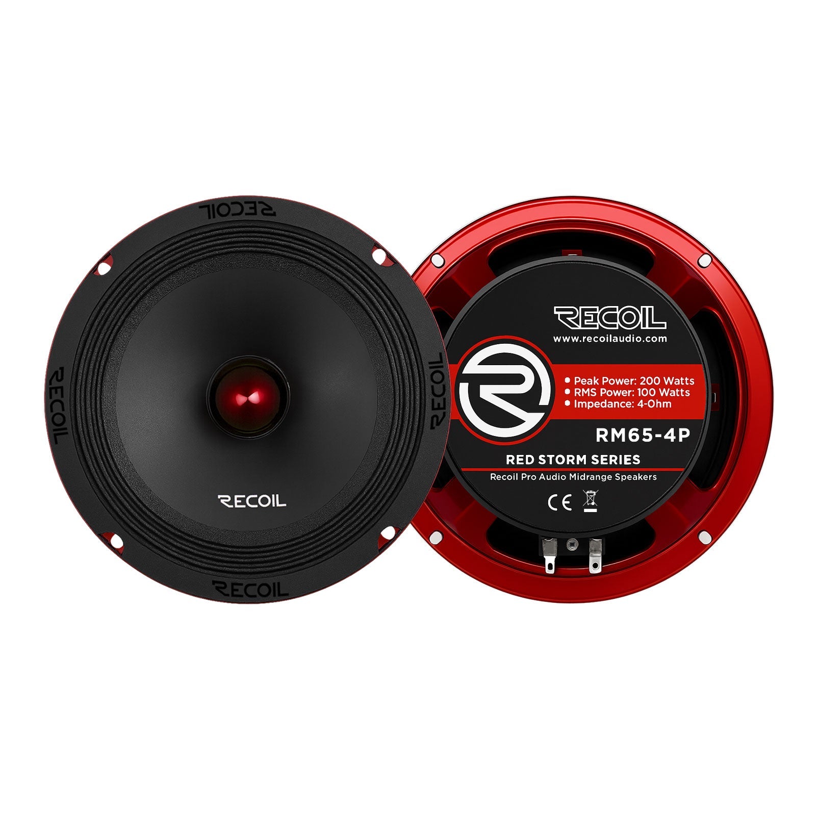 Recoil RM65-4P 6.5-inch Red Storm pro midrange speakers pair
