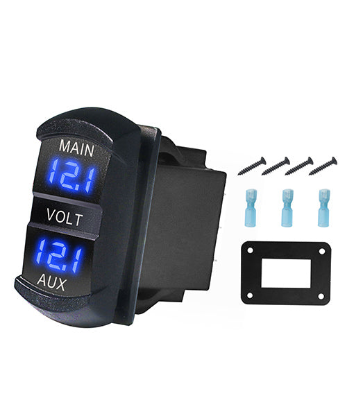 Recoil SDV-B snap-in dual-battery blue LED voltmeter