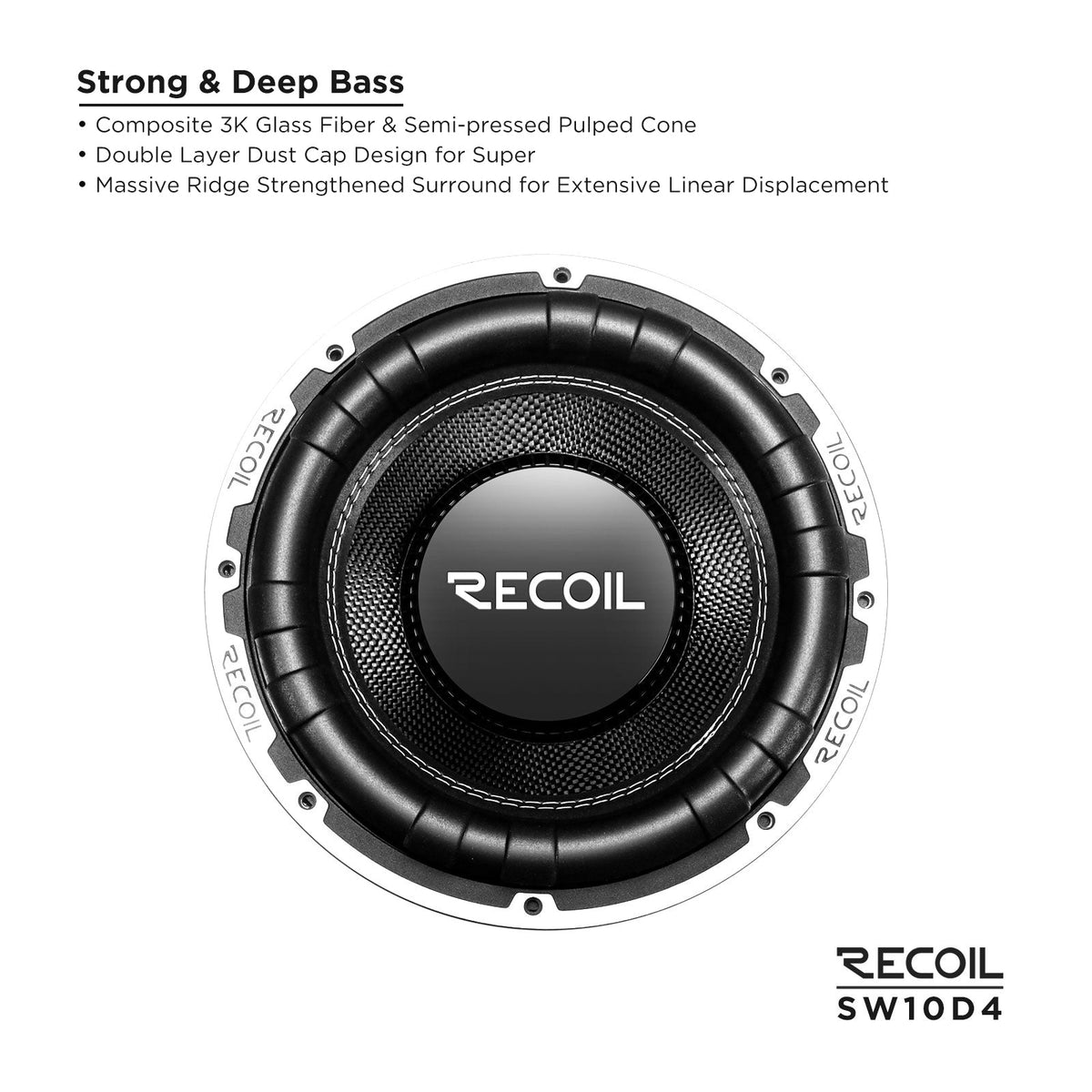 Recoil SW10D4 Echo Max 10-inch dual 4-ohm subwoofer