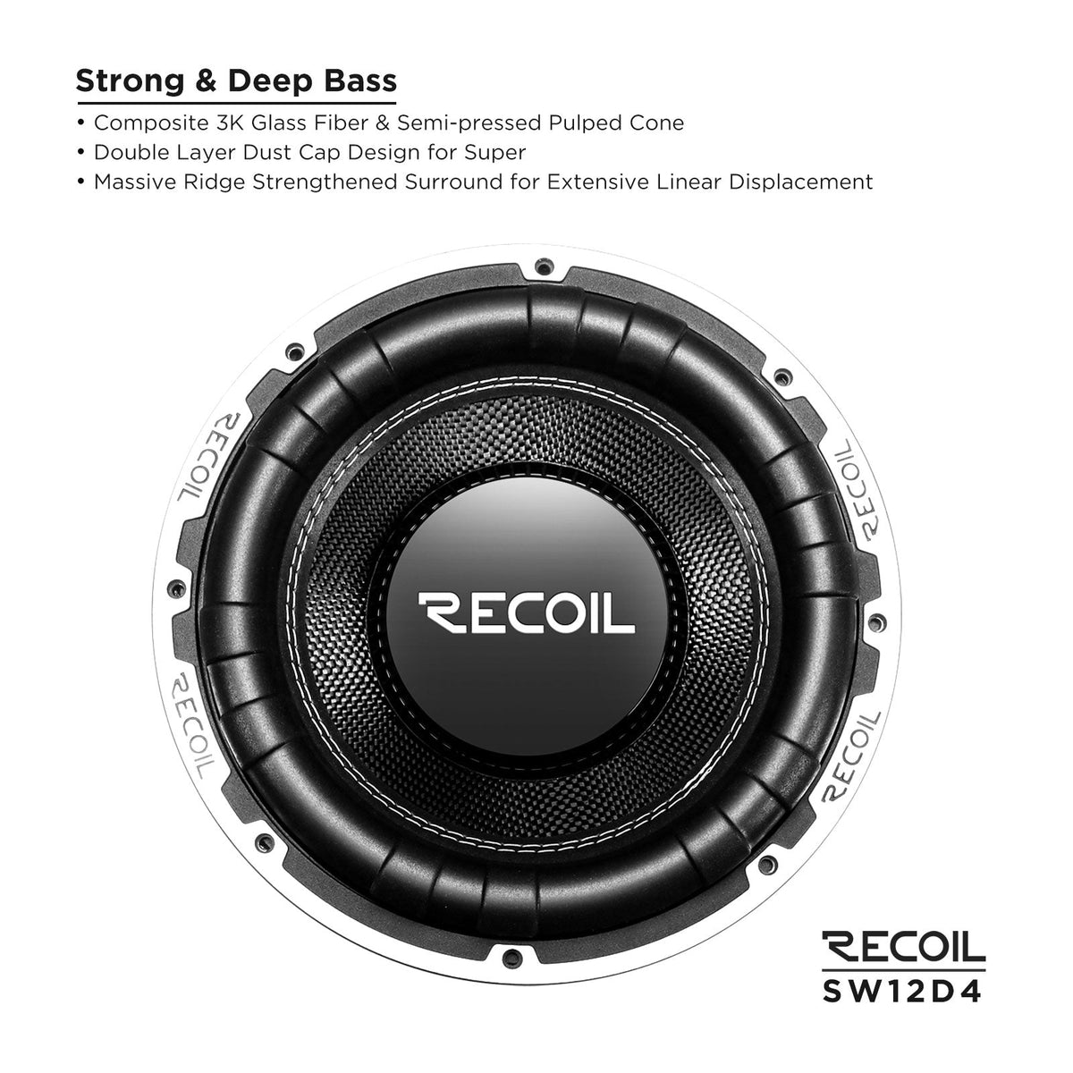 Recoil SW12D4 Echo Max 12-inch dual 4-ohm subwoofer