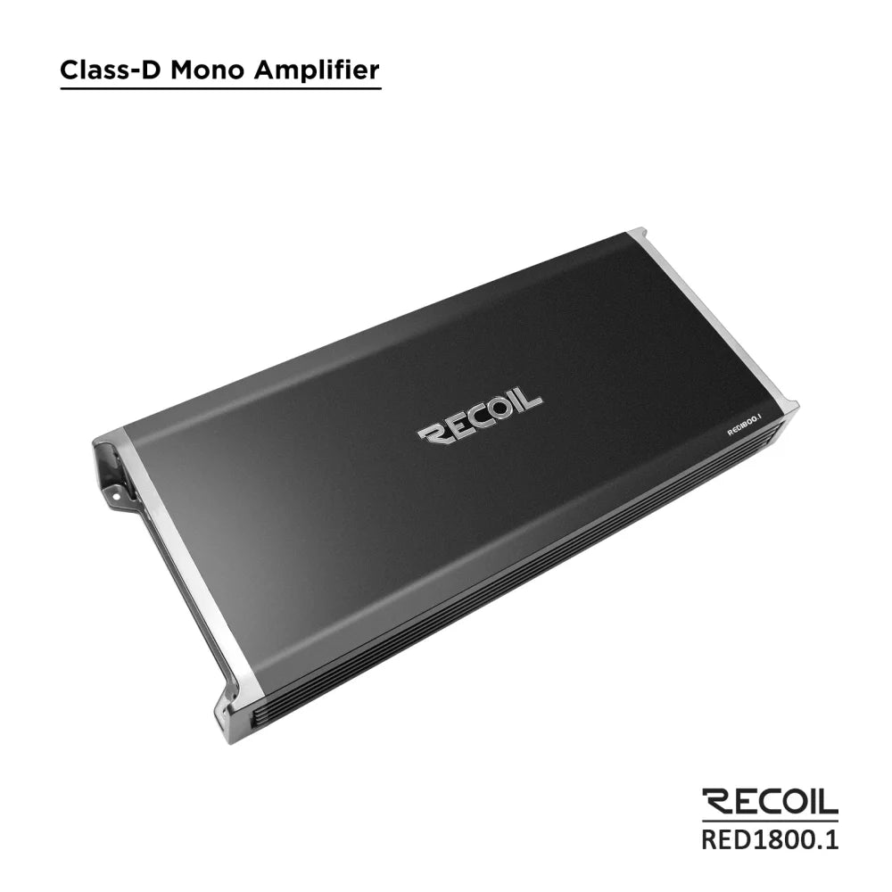 Recpoil Red 1800.1 1 Ohm Stable Channel Subwoofer Amplifier