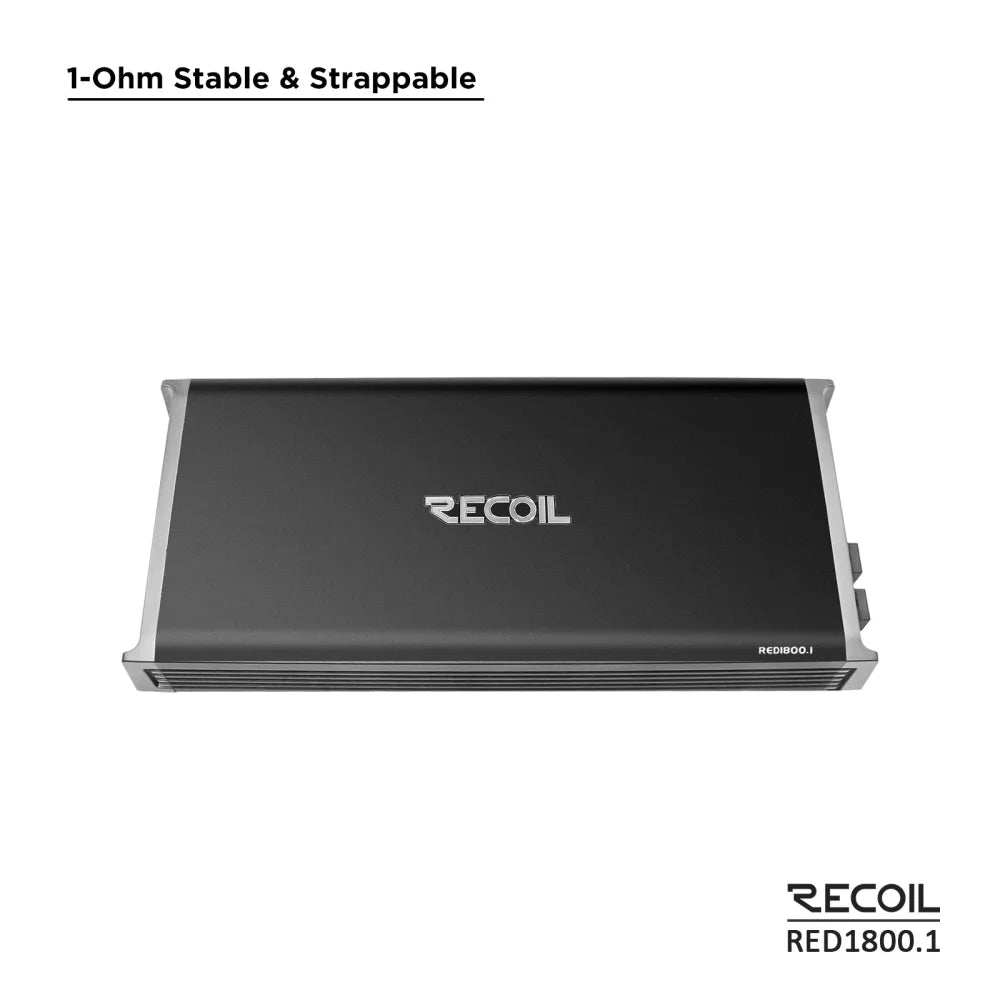 Recpoil Red 1800.1 1 Ohm Stable Channel Subwoofer Amplifier