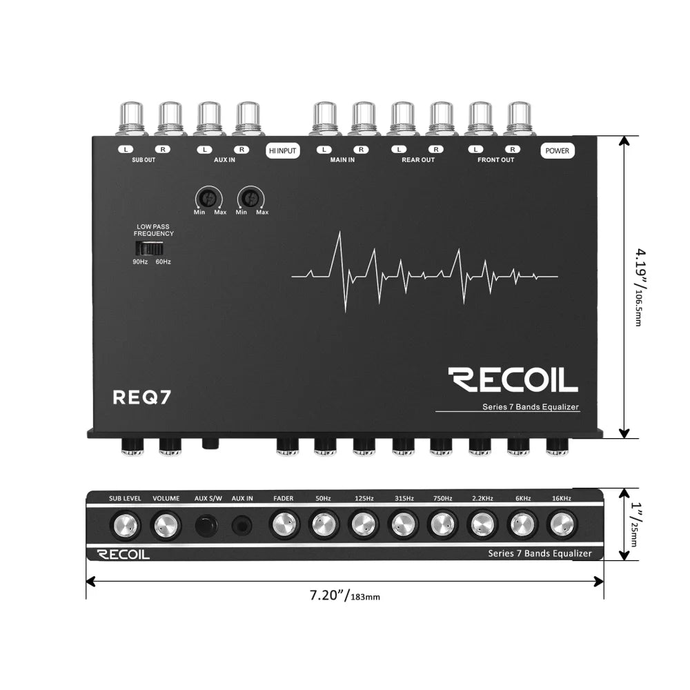 Req7 7 Band 1/2 Din Pre-amp Car Audio Parametric Graphic