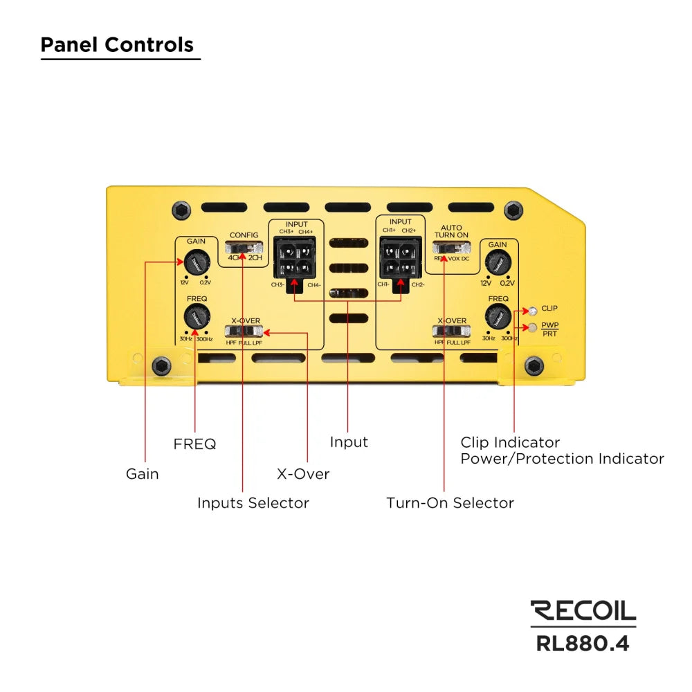 Rl880.4 880 Watts Full Range Class-d 4-channel Amplifier