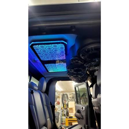 Lit FX Jeep JL/JLU/JT rear one-piece custom engraved LED roof panel