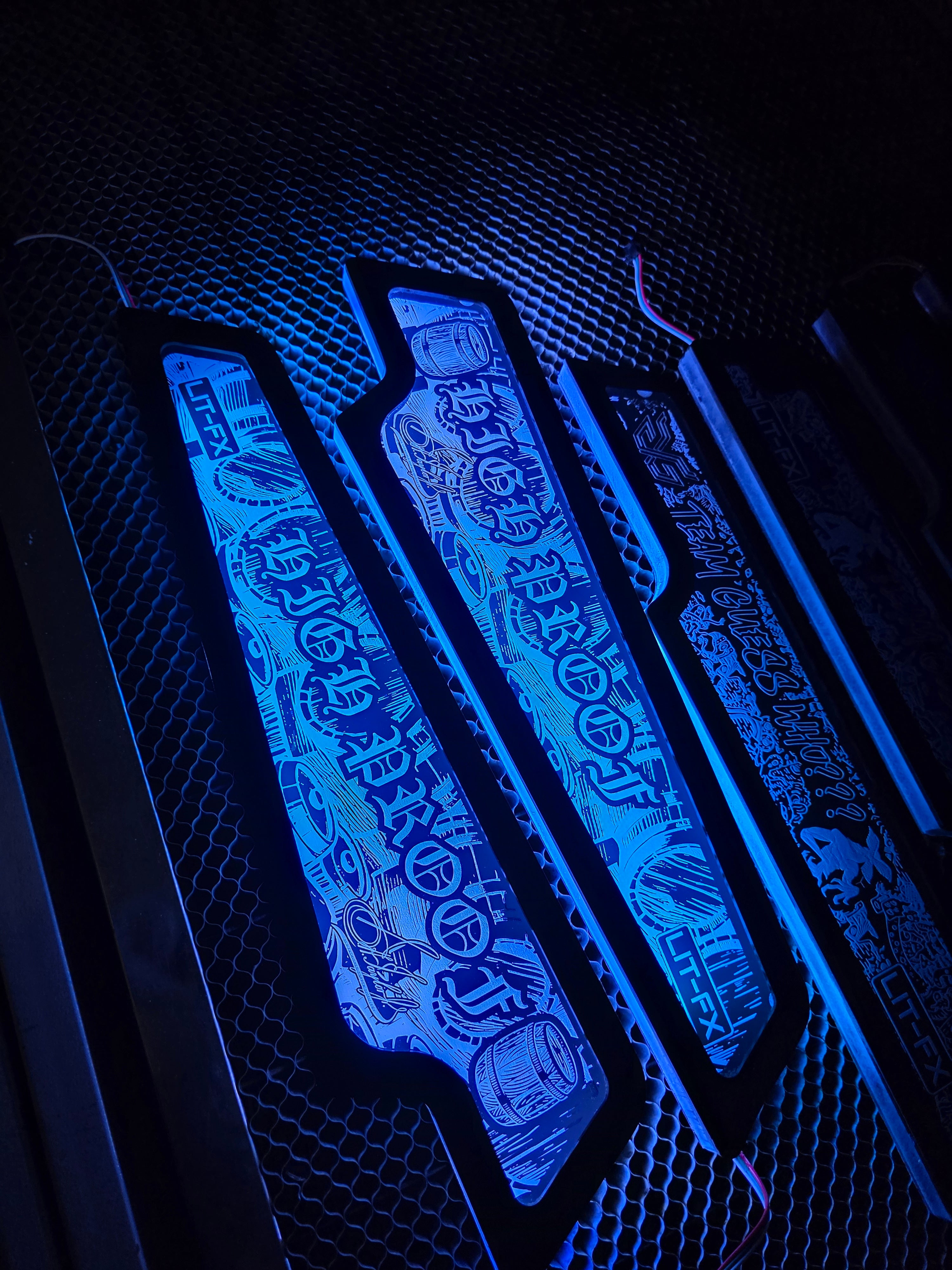 Lit FX SMS Car Audio Jeep show build LED panel