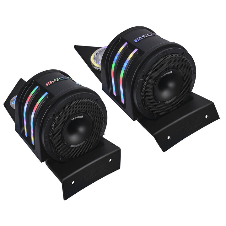 Polaris Slingshot Headrest Empty Enclosure With Digital LED Lights fits 4 x 6.5" Speakers | 2015 - Current