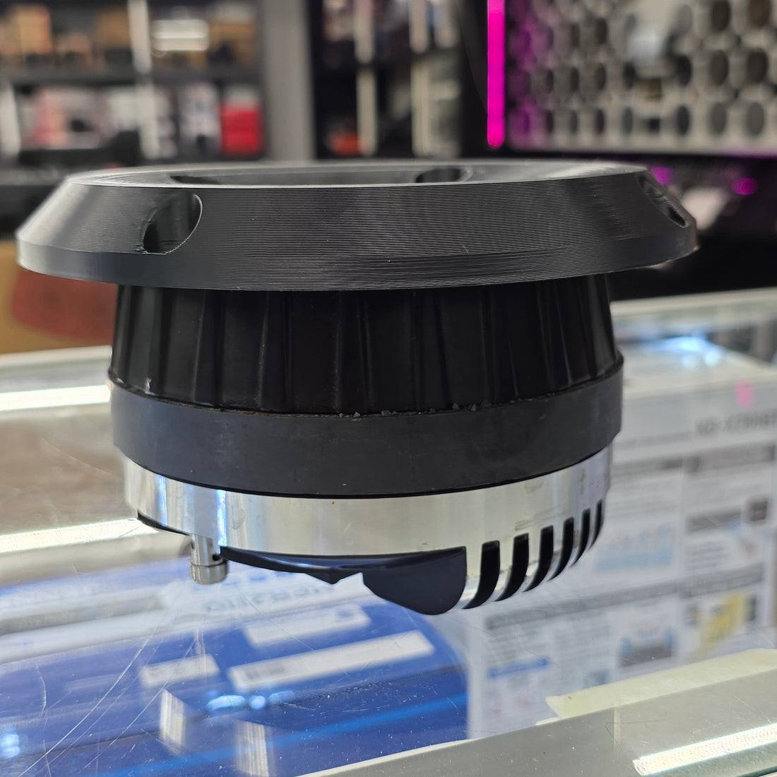 SMS Precision 6.5-inch adapter fitted to a 2-inch four-bolt compression driver, side profile