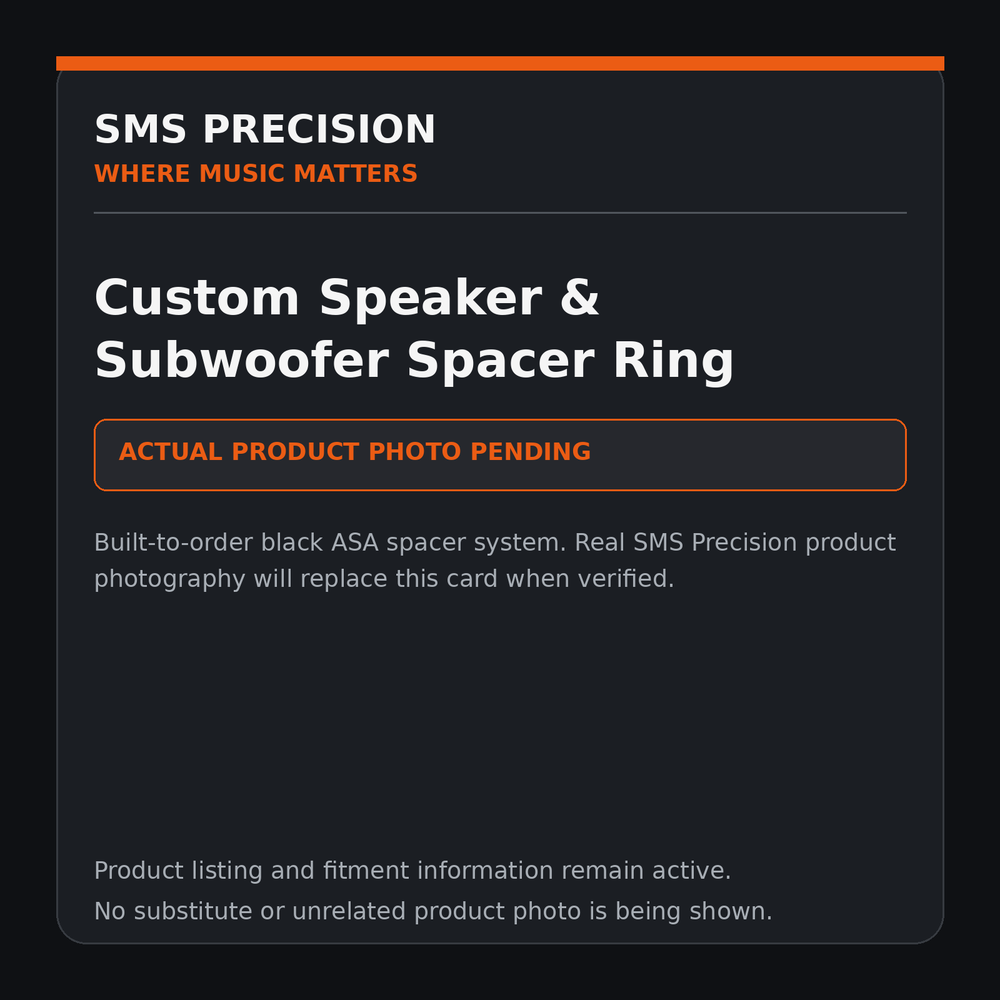 SMS Precision custom speaker and subwoofer spacer ring — actual product photo pending