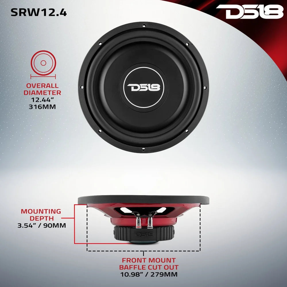 Srw Shallow-mount 12’’ Subwoofer 220 Watts Rms Svc