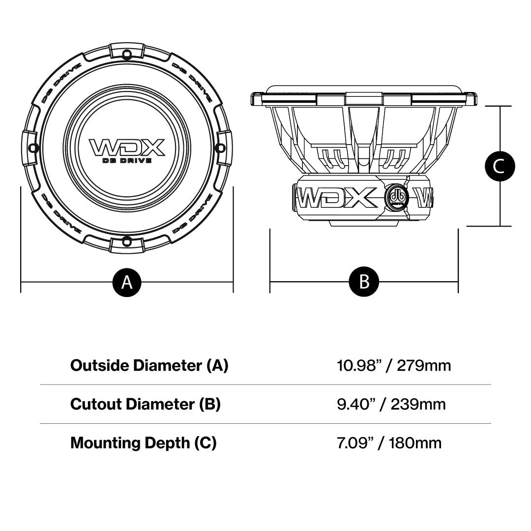 Db Drive WDX10G2.4 : 10" Dual 4-Ohm Subwoofer CLOSEOUT