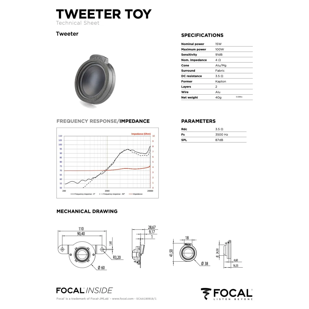 Is Toy 165 Focal Inside 6.5’’ Polyglass 2-way Component