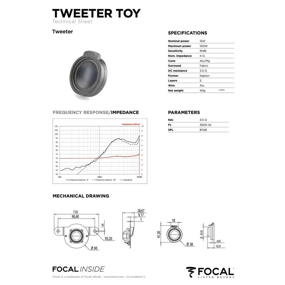 Is Toy 690 Focal Inside 6x9’’ Polyglass 2-way Component