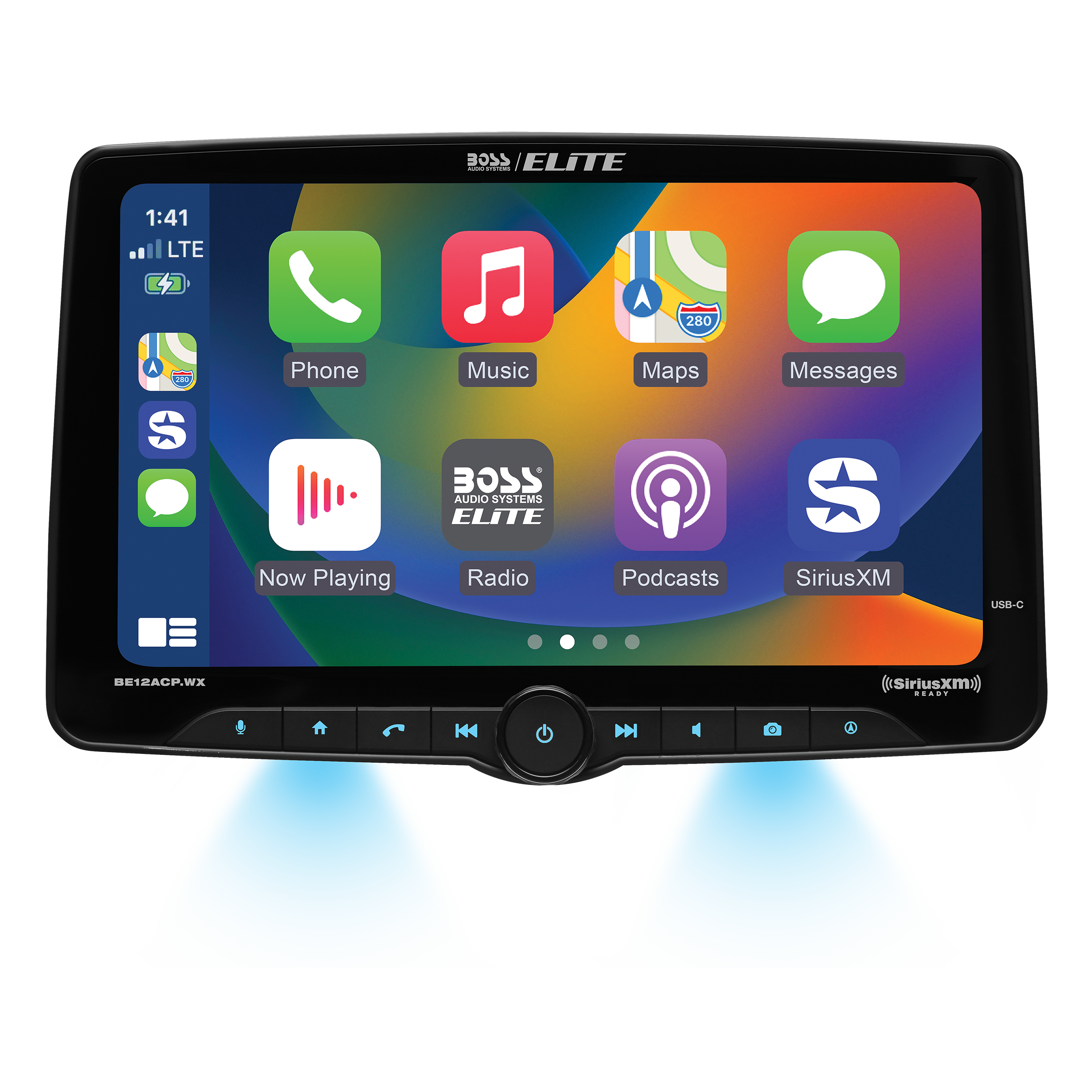 BE12ACP.WX BOSS ELITE 12 INCH FLOATING SCREEN RADIO MAESTRO READY