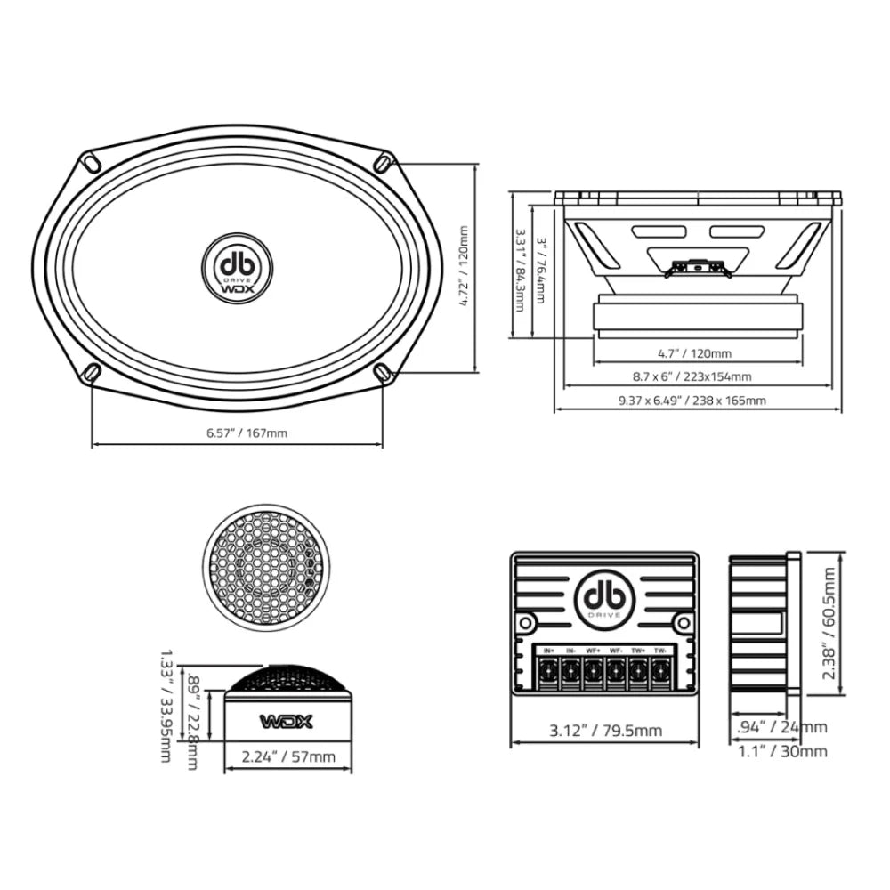 Wdx69c-g2: 6’’×9’’ Moto Component Loudspeaker - Set Db Drive