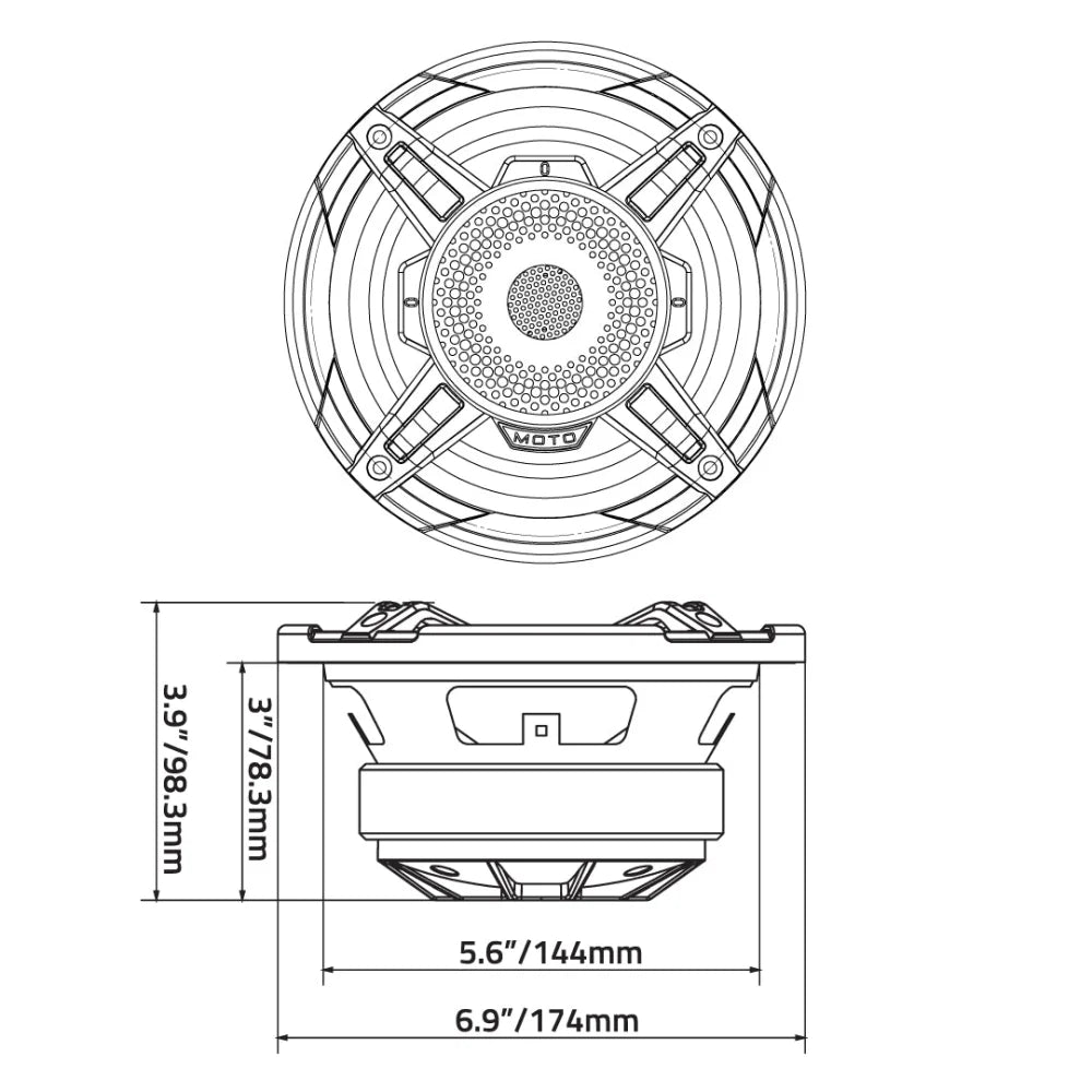 Wdx6moto-cd: 6.5’’ Moto 2-way Loudspeaker W/back Mounted