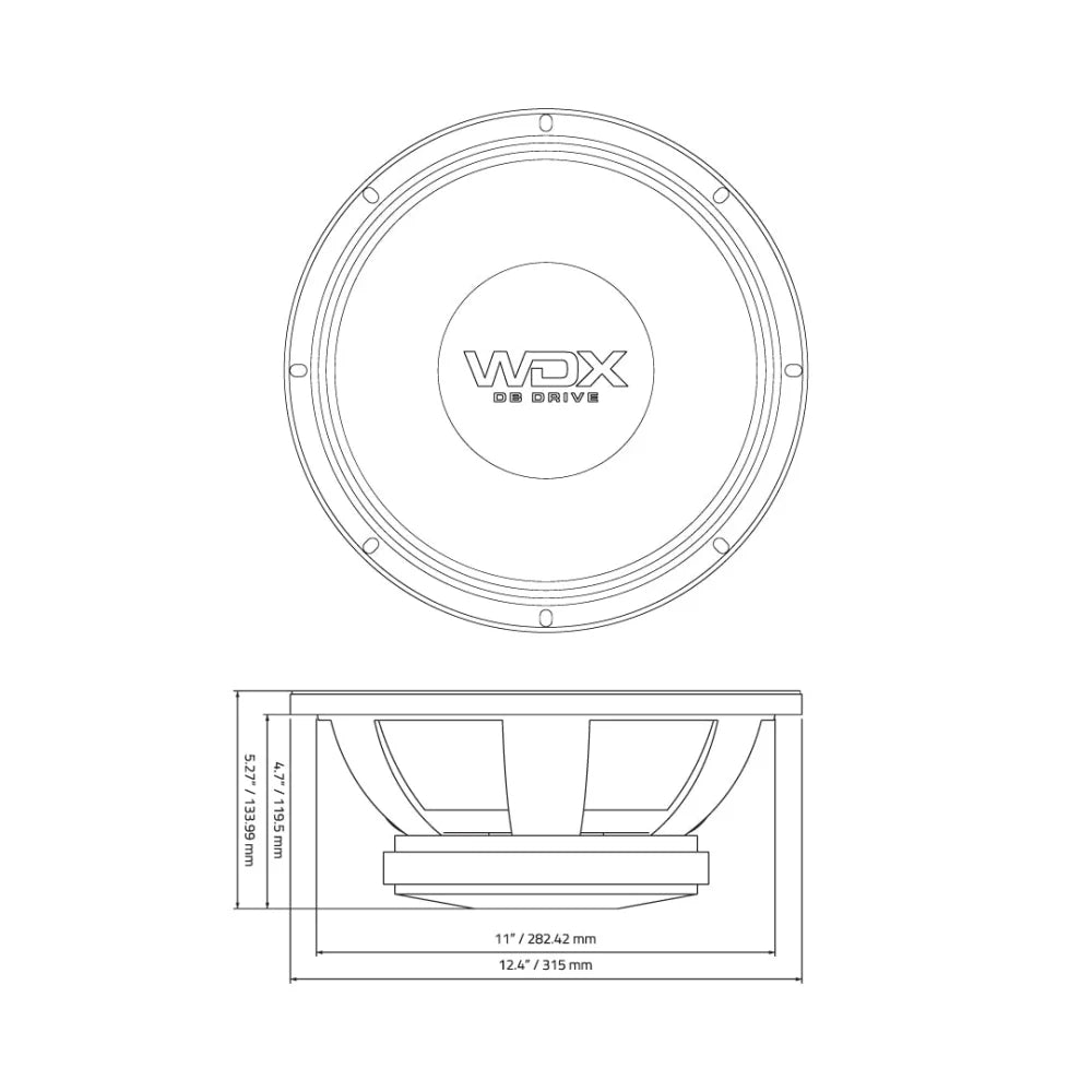 Wdx9mb12-8: Wdx9 Series 12’’ Pro Audio Midbass (8-ohm) - Db