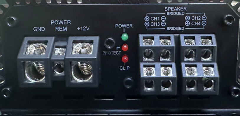 Galeforce Audio K1200.4 amplifier wiring and connection diagram