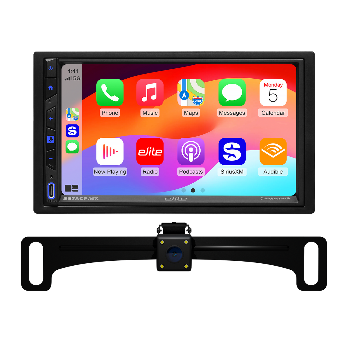 BOSS Elite BE7ACP.WXC 7-Inch Wireless/Wired Apple CarPlay & Android Auto Receiver with Rear-View Camera