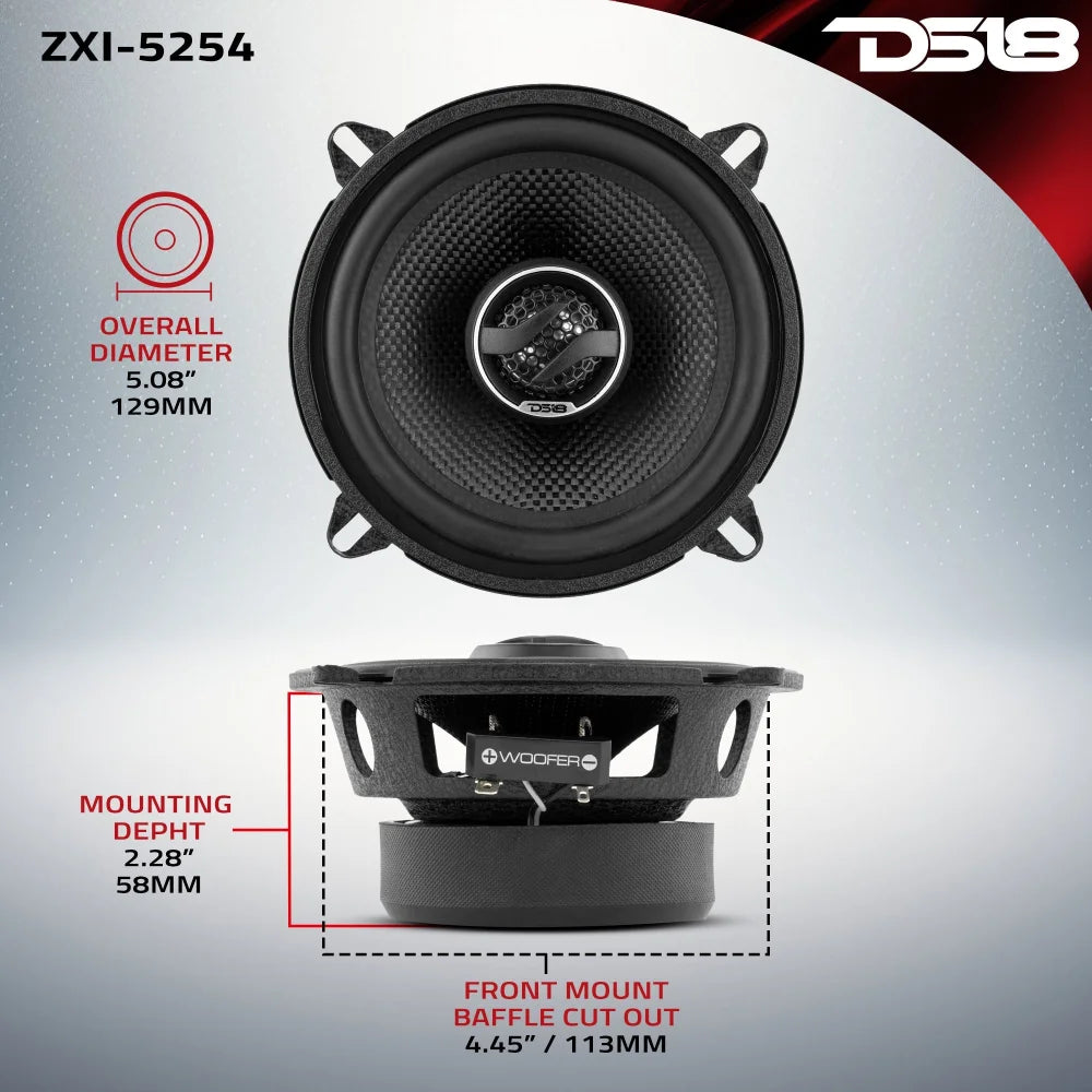 Zxi 5.25’’ 2-way Coaxial Speakers with Kevlar Cone 60