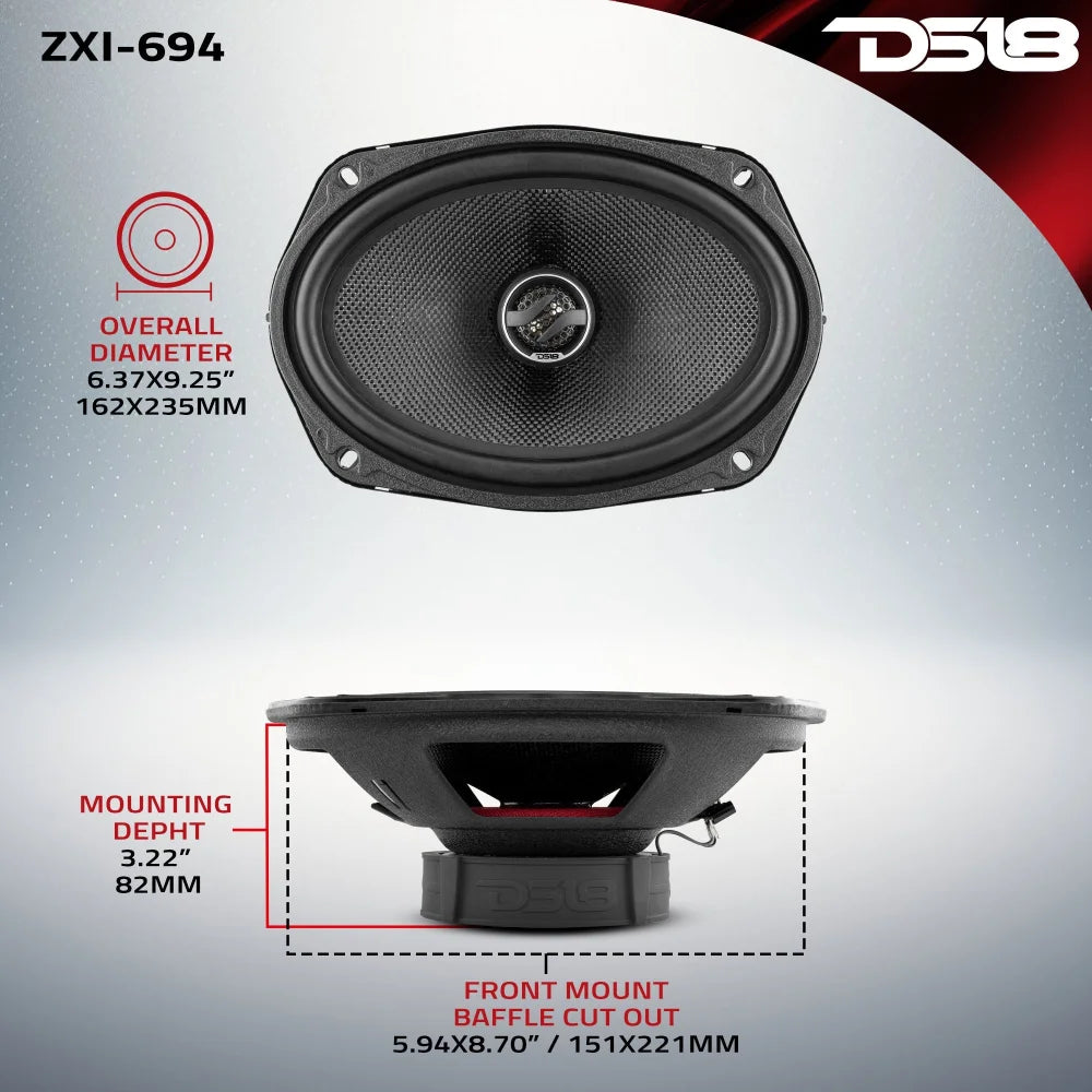 Zxi 6x9’’ 2-way Coaxial Speakers with Kevlar Cone 120