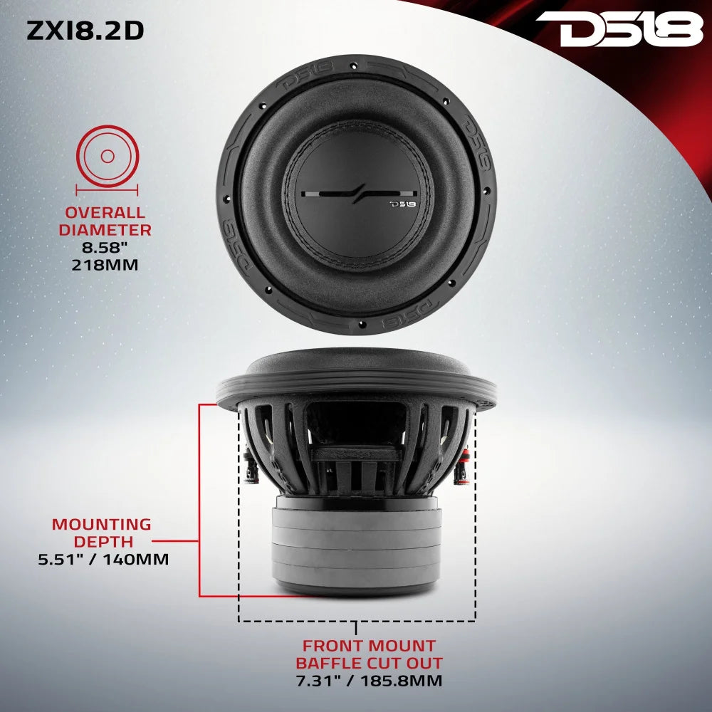 Zxi 8’’ High Excursion Subwoofer Quad Stacked Magnets