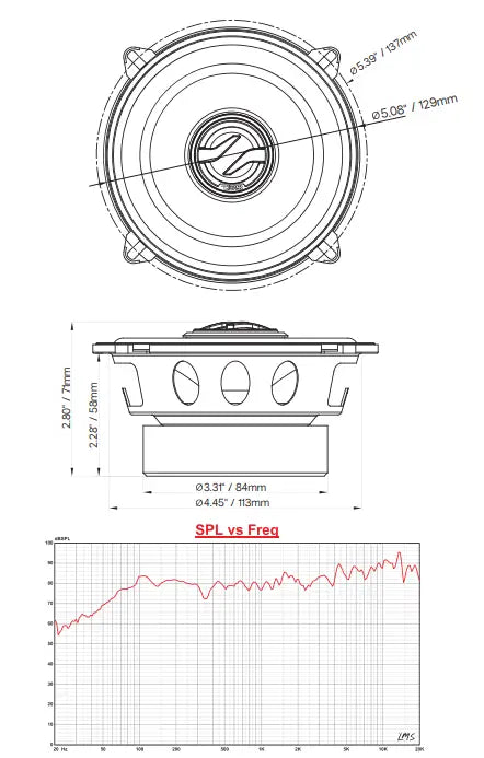 Zxi 5.25’’ 2-way Coaxial Speakers with Kevlar Cone 60